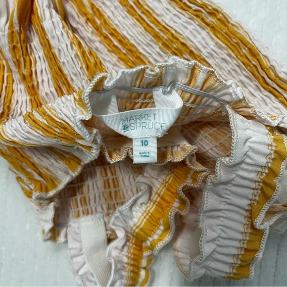 Market & Spruce Tan and White Ruffle Tank Top - Picture 4 of 4